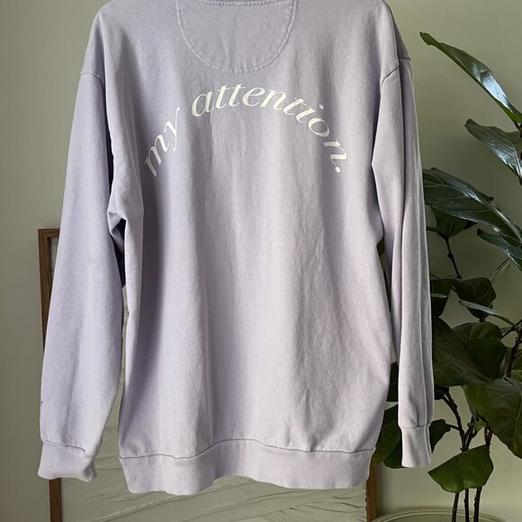 Women's BOYS LIE Purple Pay Attention Pullover Sweatshirt One Size - Picture 4 of 4
